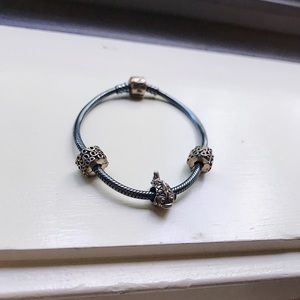 Pandora Oxidized silver charm bracelet